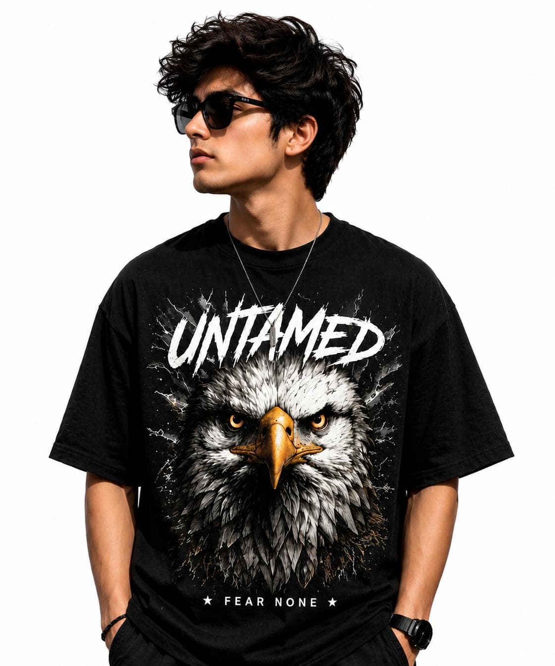 "Untamed - Fear None" Eagle Oversized T-Shirt 1