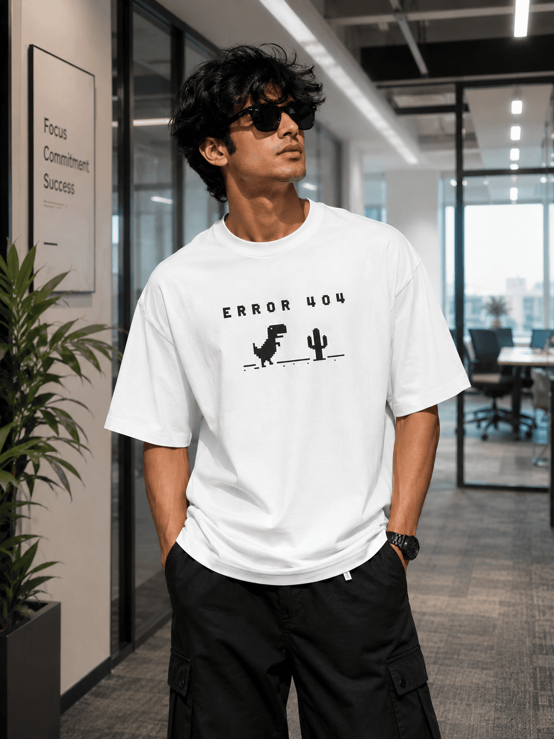 ERROR 404 Oversized T-Shirt – White 1