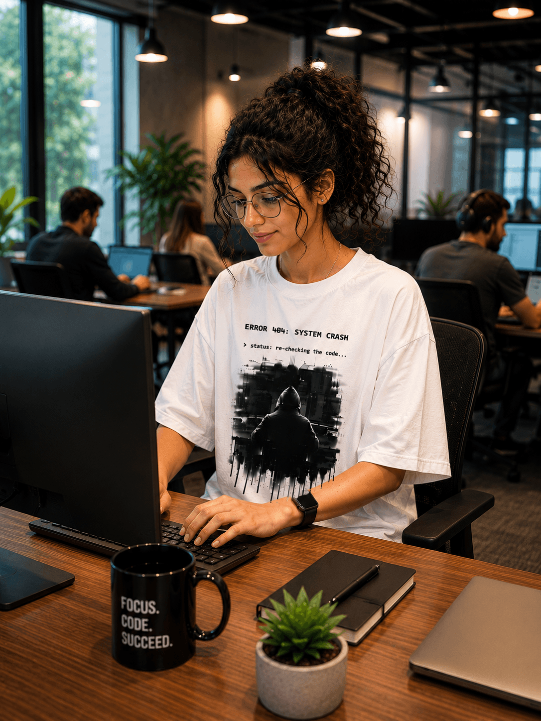 ERROR 404: SYSTEM CRASH Oversized Graphic T-Shirt — White 3