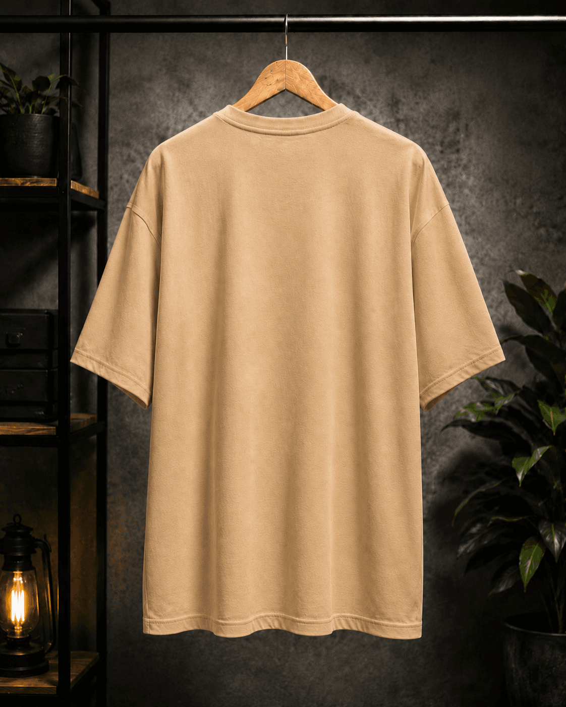 "Untamed: Fear None" Eagle Graphic Oversized T-Shirt — Beige 5