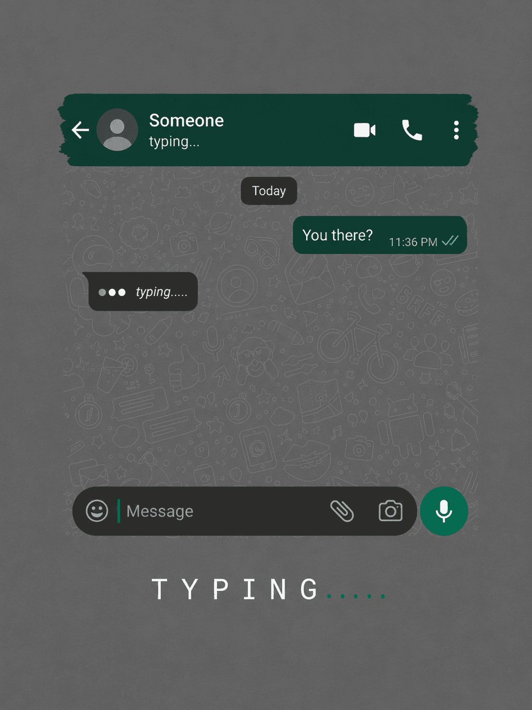 Typing... Oversized Black T-Shirt – WhatsApp Inspired Graphic | PIMBL STYLES — Smokey Grey 3