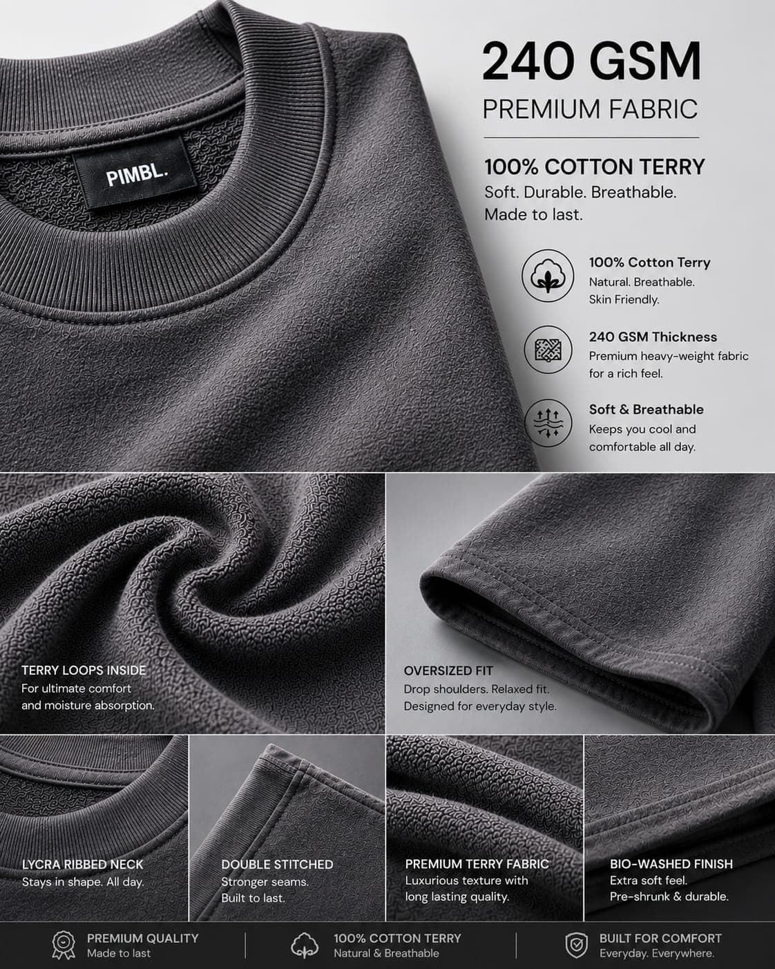 Peace Begins at Home Relaxed Fit Oversized T-Shirt — Smokey Grey 7